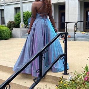 David's Bridal Iridescent Backless Dress